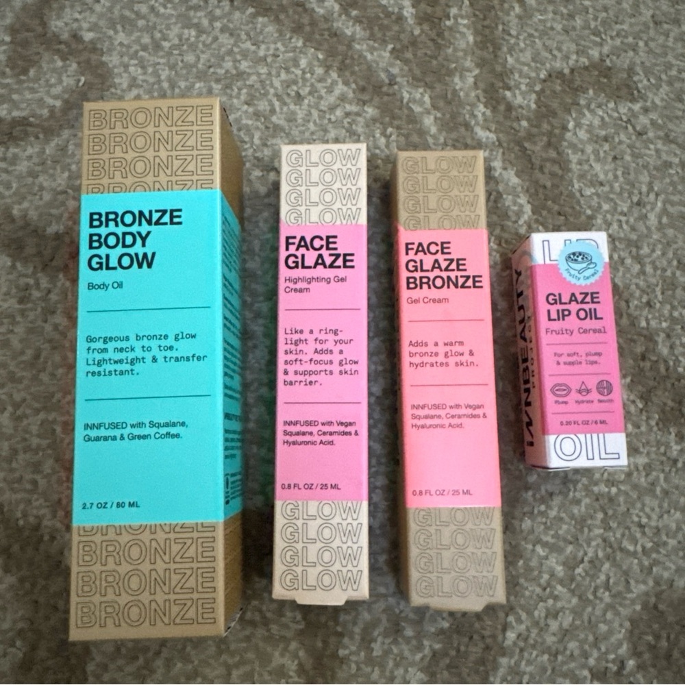 Glaze Bronze Body Glow and Face Gel Set. Innbeauty skincare